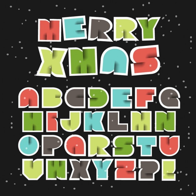 Free vector colorful christmas alphabet