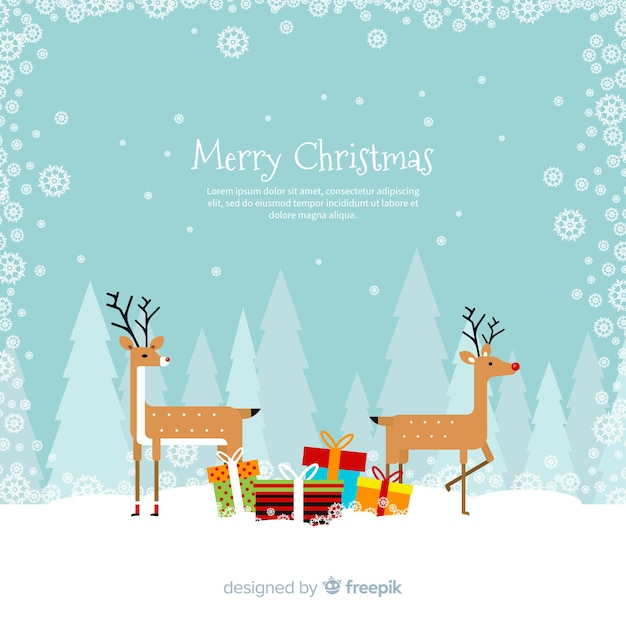 Free vector colorful christmas background with flat design