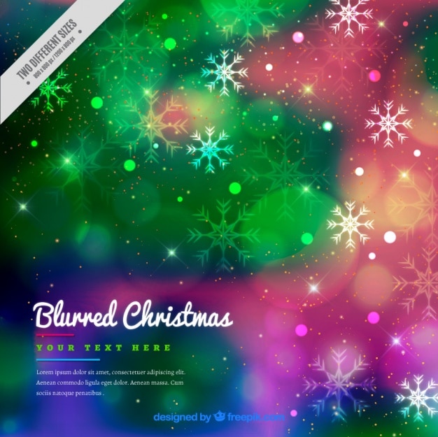 Colorful christmas background with snowflakes