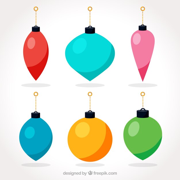 Colorful christmas balls collection