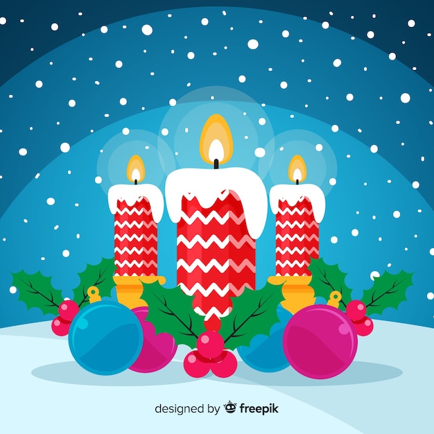 Free vector colorful christmas candle background