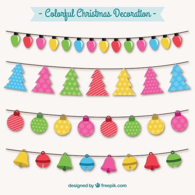 Colorful christmas galard decoration pack