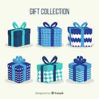 Free vector colorful christmas gift boxes collection in flat design