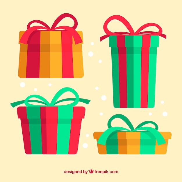 Free vector colorful christmas gifts