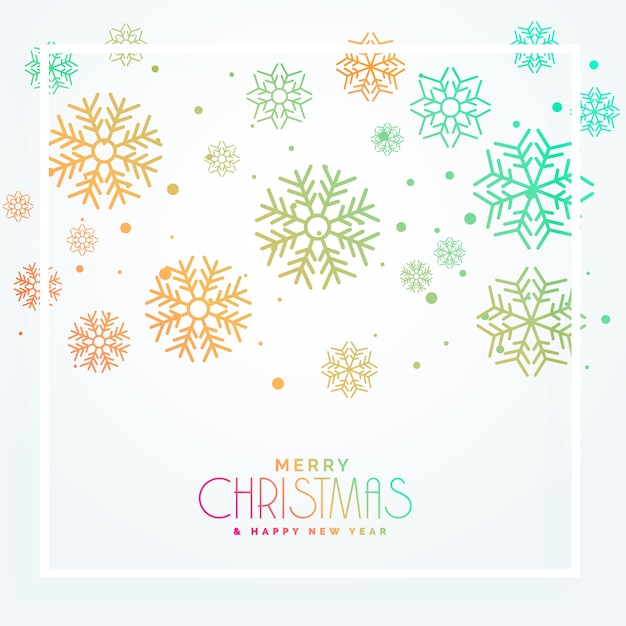 Colorful christmas greeting snowflakes design beautiful design