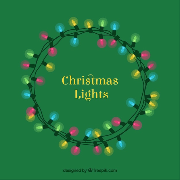 Free vector colorful christmas lights in flat design