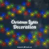 Free vector colorful christmas lights