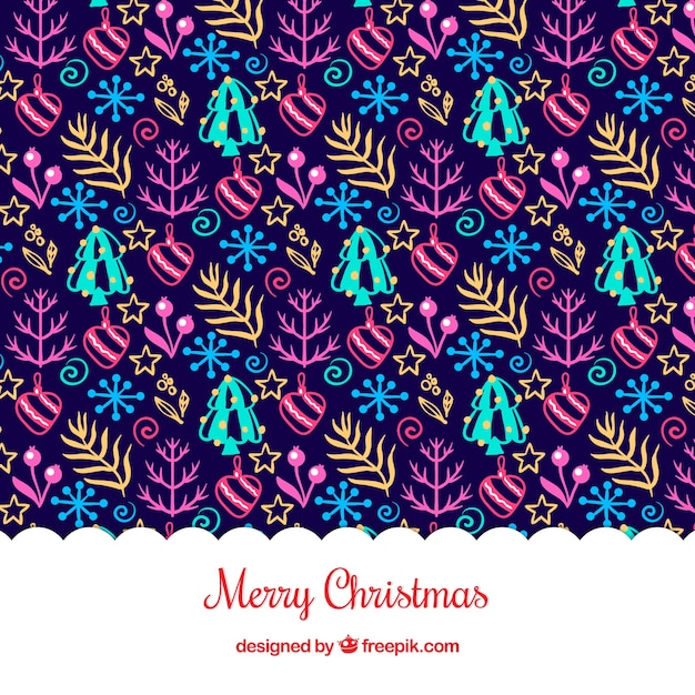 Colorful christmas motifs background