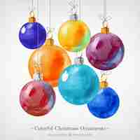 Бесплатное векторное изображение Красочные рождественские украшения