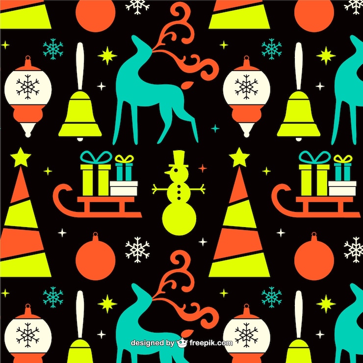 Free Vector colorful christmas pattern