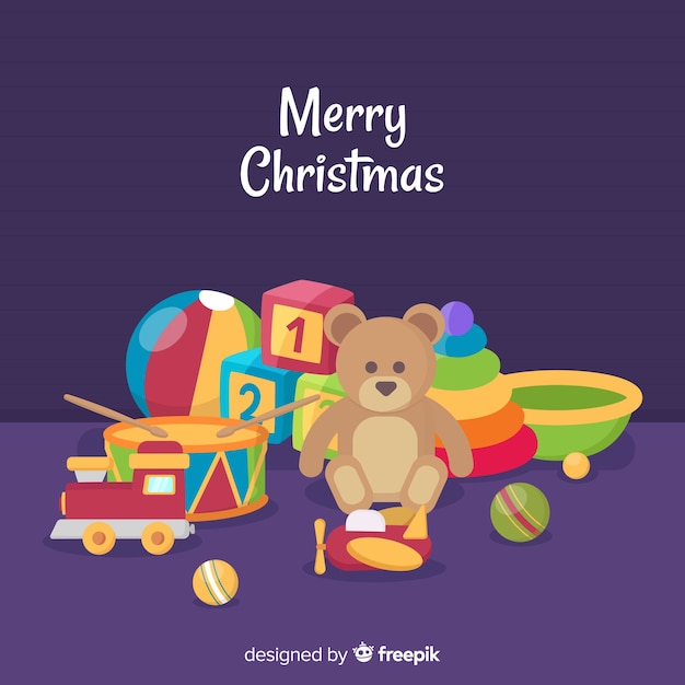 Free vector colorful christmas toys background