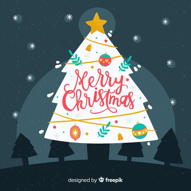 Free vector colorful christmas tree background