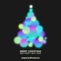 Free vector colorful christmas tree