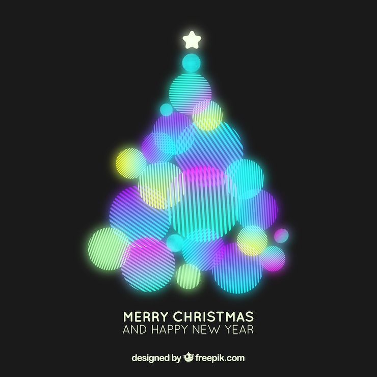 Free Vector colorful christmas tree