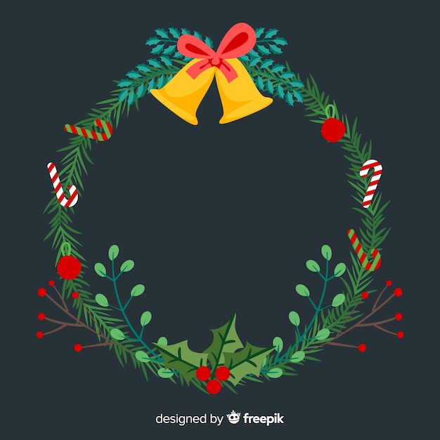 Colorful christmas wreath