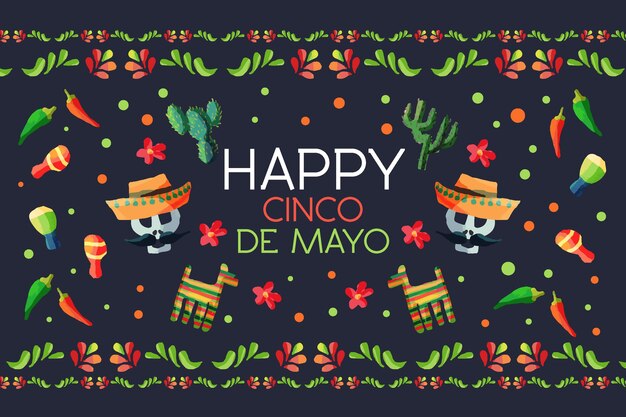 Free vector colorful cinco de mayo background