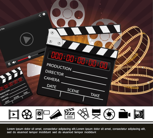 Free vector colorful cinema template