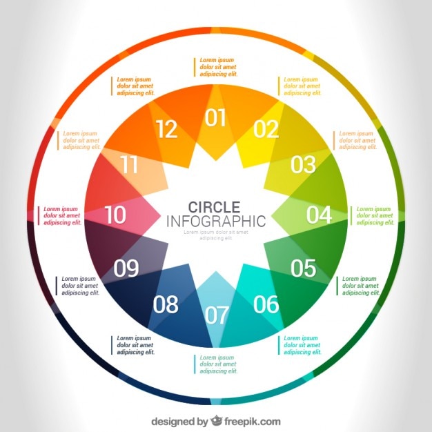 무료 벡터 화려한 원 infographic