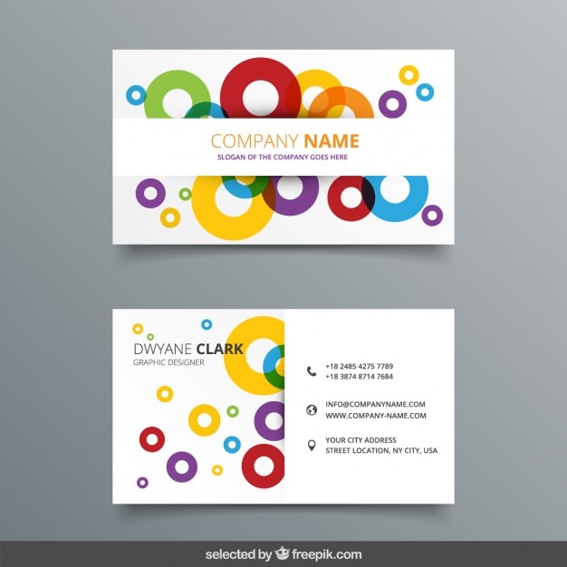 Free vector colorful circles business card