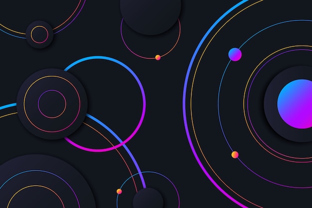 Free vector colorful circles on dark background