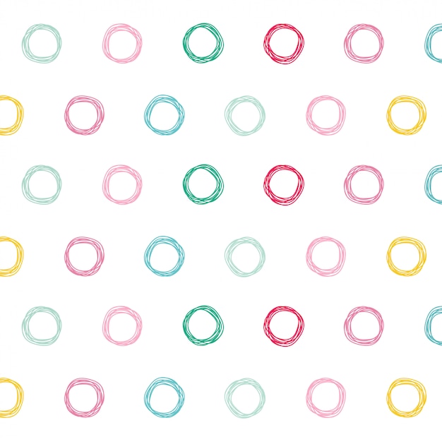 Vettore gratuito priorità bassa di disegno del reticolo di cerchi colorati