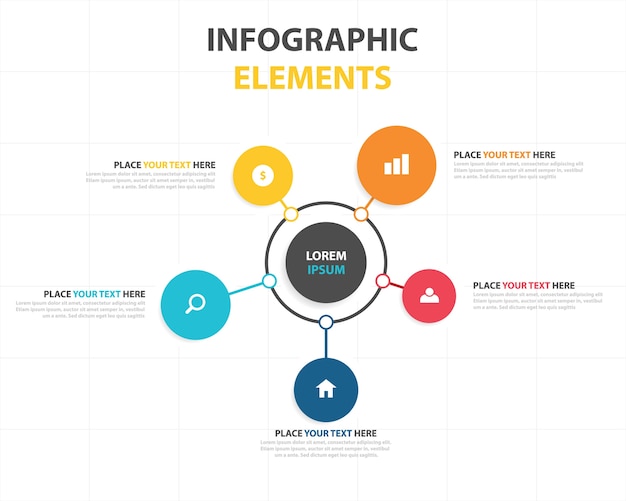 Colorful circular business infographic template