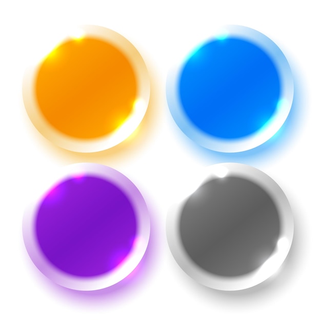 Vettore gratuito bottoni circolari colorati in stile vetro