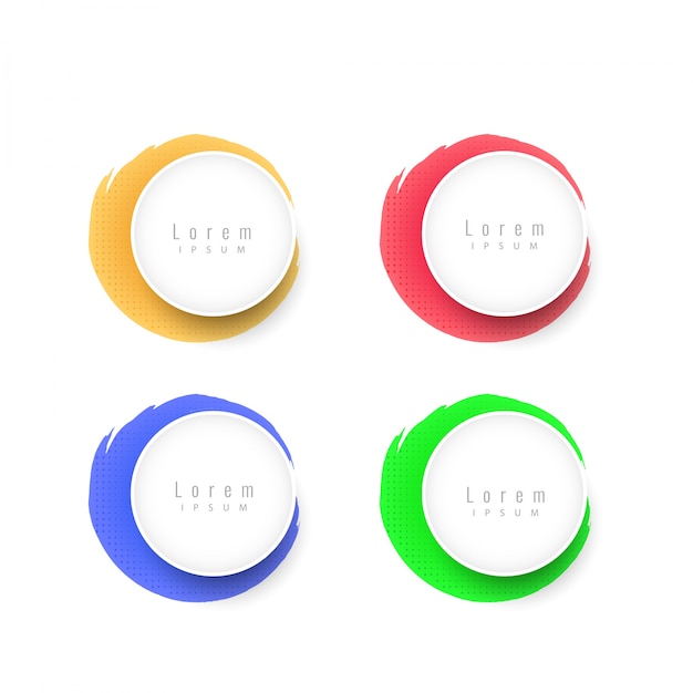 Colorful circular design elements set