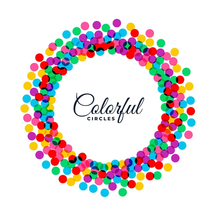 Free Vector colorful circular frame template with confetti decoration