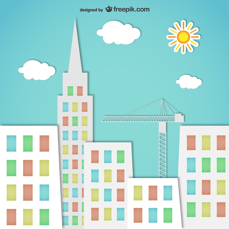 Free Vector colorful city silhouettes