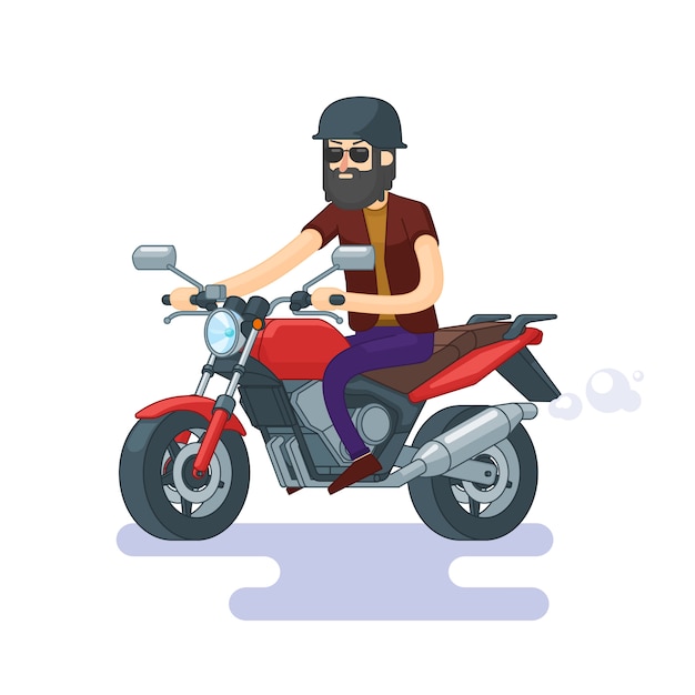 Free vector colorful classic motorcycle concept