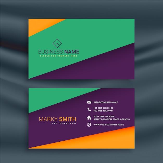 Free vector colorful clean business card design