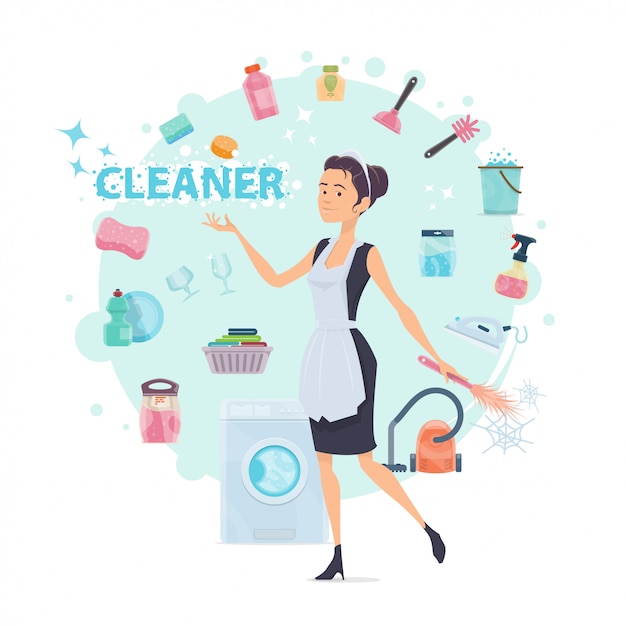 Free vector colorful cleaning round composition