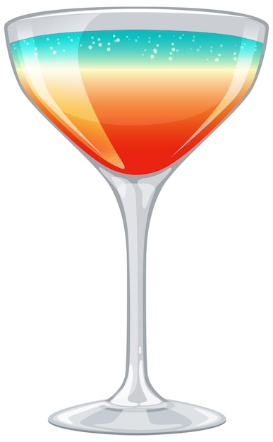 Free vector colorful cocktail in elegant glass