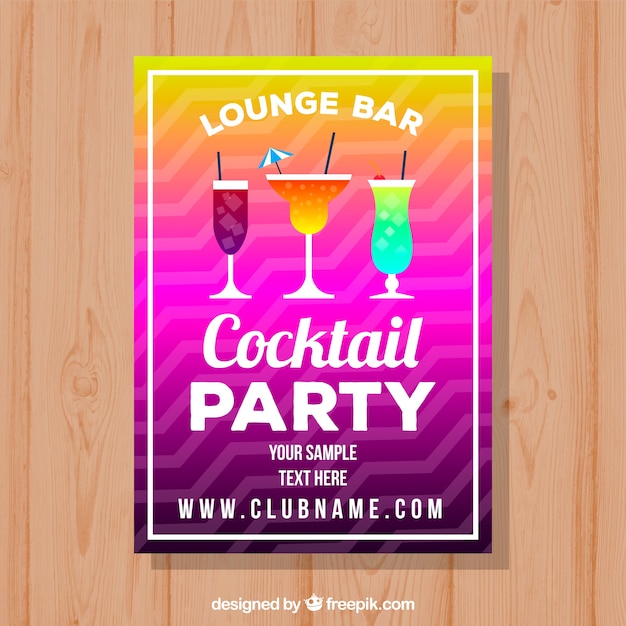 Colorful cocktail party brochure