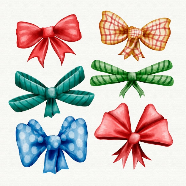 Free vector colorful collection of christmas ribbons