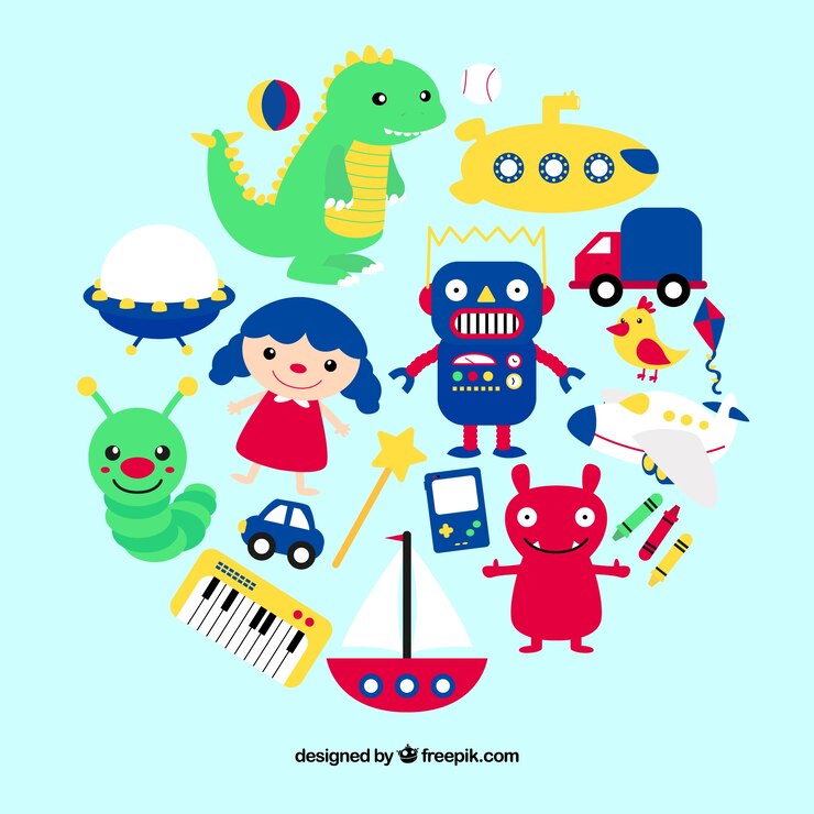 無料Vector カラフルなコレクションodの子のおもちゃ