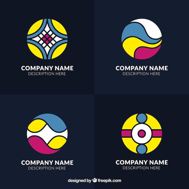 Colorful collection of round logos