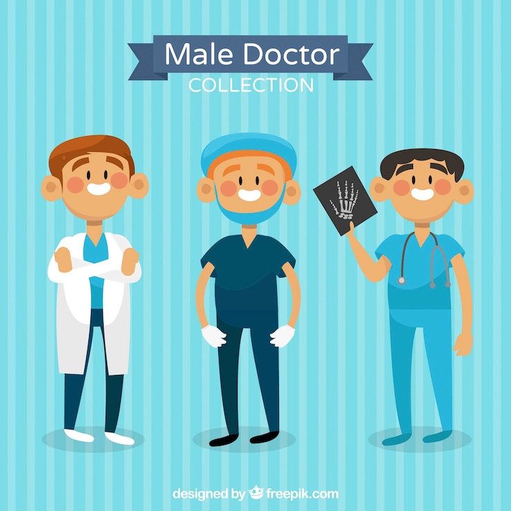 Free Vector colorful collection of smiley doctors
