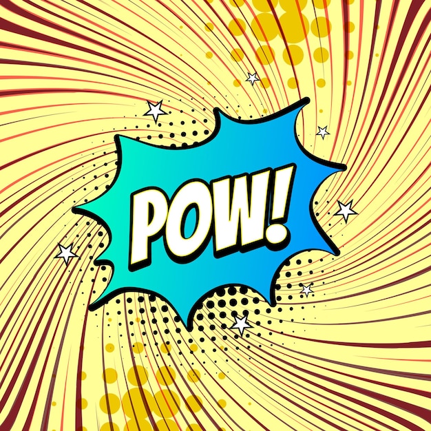 Colorful comic pow