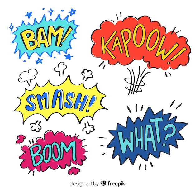 Free vector colorful comic speech bubble collection