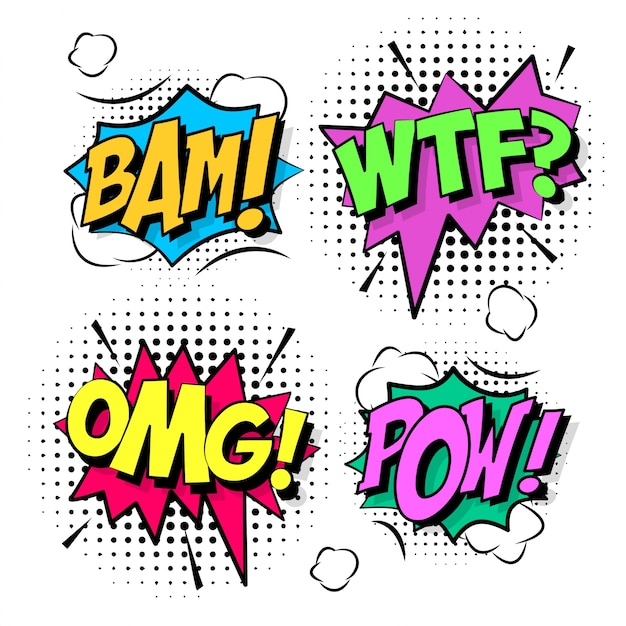 Colorful comic speech bubbles