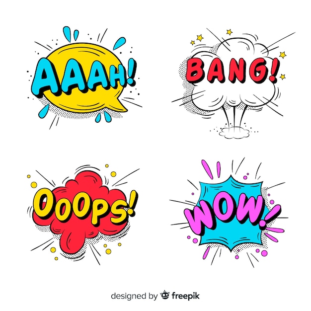 Colorful comic speech bubbles