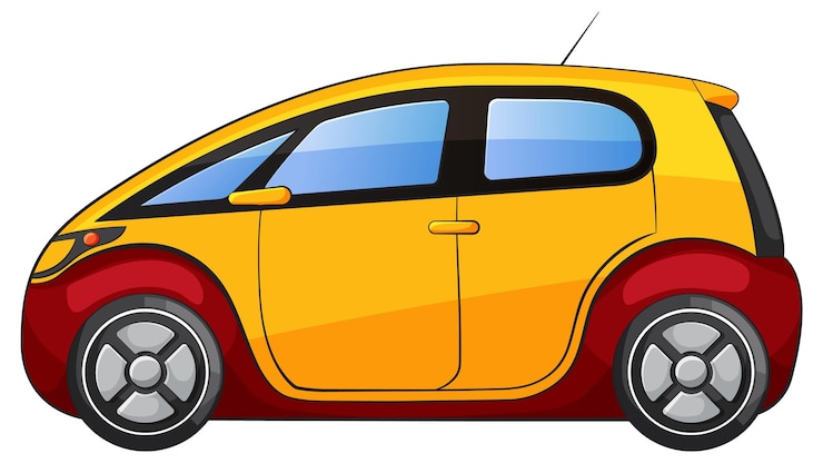 Free Vector colorful compact car vector illustration