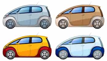 Free vector colorful compact cars vector set
