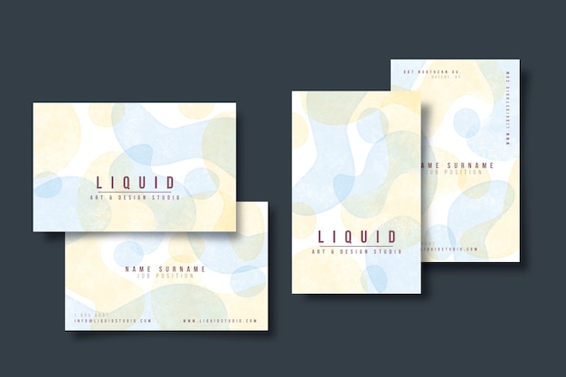 Free vector colorful company card template with pastel-colored stains