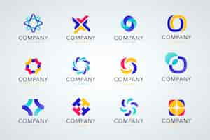 Free vector colorful company logo collection