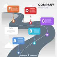 Бесплатное векторное изображение Красочные вехи компании с плоской конструкцией