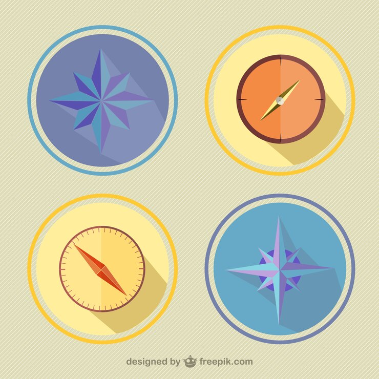 Free Vector colorful compasses pack
