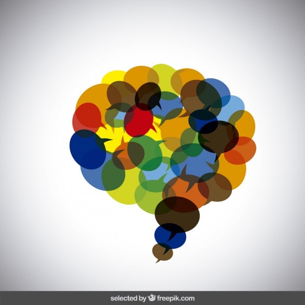 Free Vector colorful composition of speech bubbles